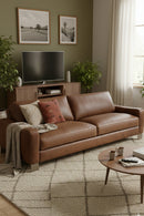Stitched Panel Brown Leather Sofa | Splendido Rafael | Oroa.com