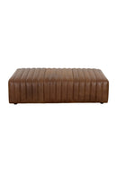 Italian Textured Leather Ottoman | Splendido Lewin | Oroa.com