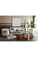 Italian Textured Leather Ottoman | Splendido Lewin | Oroa.com