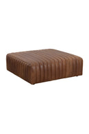 Italian Textured Leather Ottoman | Splendido Lewin | Oroa.com