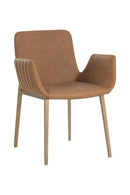 Leather Look Scooped Dining Armchair | Splendido Lucano | Oroa.com