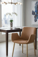 Leather Look Scooped Dining Armchair | Splendido Lucano | Oroa.com