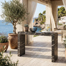 Black Marble-Look Indoor/Outdoor Console Table | Splendido Axle