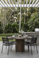 Round Indoor/Outdoor Marble Effect Dining Table | Splendido Riva | Oroa.com
