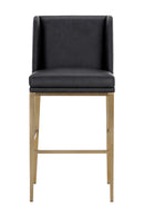 Black Bonded Leather Bar Stool | Splendido Joplin | Oroa.com