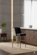 Black Bonded Leather Bar Stool | Splendido Joplin | Oroa.com