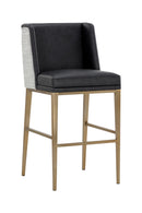 Black Bonded Leather Bar Stool | Splendido Joplin | Oroa.com