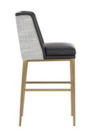 Black Bonded Leather Bar Stool | Splendido Joplin | Oroa.com