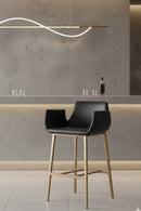 Leather-Look Channeled Arm Bar Stool | Splendido Lucano | Oroa.com