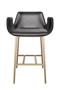 Leather-Look Channeled Arm Bar Stool | Splendido Lucano | Oroa.com