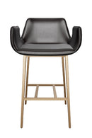 Leather-Look Channeled Arm Bar Stool | Splendido Lucano | Oroa.com