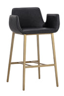 Leather-Look Channeled Arm Bar Stool | Splendido Lucano | Oroa.com