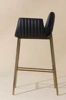 Leather-Look Channeled Arm Bar Stool | Splendido Lucano | Oroa.com