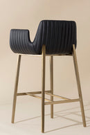 Leather-Look Channeled Arm Bar Stool | Splendido Lucano | Oroa.com