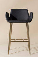 Leather-Look Channeled Arm Bar Stool | Splendido Lucano | Oroa.com
