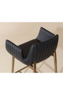 Leather-Look Channeled Arm Bar Stool | Splendido Lucano | Oroa.com