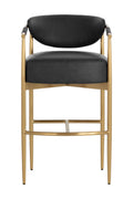 Gold Framed Leather-Look Bar Stool | Splendido Heloise | Oroa.com