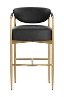 Gold Framed Leather-Look Bar Stool | Splendido Heloise | Oroa.com