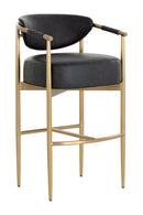 Gold Framed Leather-Look Bar Stool | Splendido Heloise | Oroa.com
