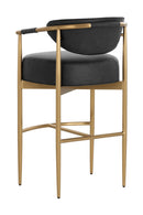 Gold Framed Leather-Look Bar Stool | Splendido Heloise | Oroa.com