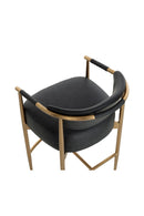 Gold Framed Leather-Look Bar Stool | Splendido Heloise | Oroa.com