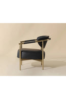 Gold-Framed Leather Lounge Chair | Splendido Heloise | Oroa.com