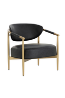 Gold-Framed Leather Lounge Chair | Splendido Heloise | Oroa.com