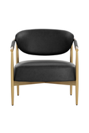 Gold-Framed Leather Lounge Chair | Splendido Heloise | Oroa.com