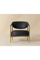 Gold-Framed Leather Lounge Chair | Splendido Heloise | Oroa.com