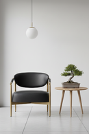 Gold-Framed Leather Lounge Chair | Splendido Heloise | Oroa.com