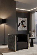 Gold Inlay Curved Lounge Chair | Splendido Larron | Oroa.com