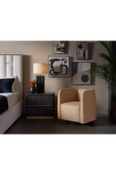 Nubuck Leather Swivel Lounge Chair | Splendido Emilie | Oroa.com