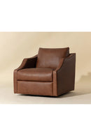 Leather Sloped-Arm Swivel Lounge Chair | Splendido Orwell | Oroa.com