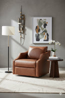 Leather Sloped-Arm Swivel Lounge Chair | Splendido Orwell | Oroa.com