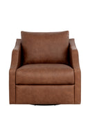 Leather Sloped-Arm Swivel Lounge Chair | Splendido Orwell | Oroa.com