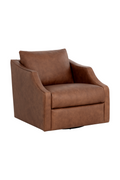 Leather Sloped-Arm Swivel Lounge Chair | Splendido Orwell | Oroatrade.com