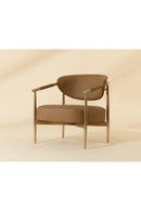 Gold-Framed Leather Lounge Chair | Splendido Heloise | Oroa.com