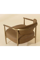 Gold-Framed Leather Lounge Chair | Splendido Heloise | Oroa.com