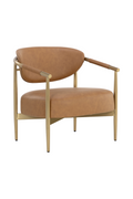 Gold-Framed Leather Lounge Chair | Splendido Heloise | Oroa.com