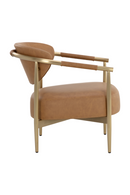 Gold-Framed Leather Lounge Chair | Splendido Heloise | Oroa.com