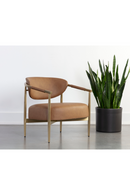 Gold-Framed Leather Lounge Chair | Splendido Heloise | Oroa.com