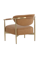 Gold-Framed Leather Lounge Chair | Splendido Heloise | Oroa.com