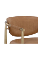 Gold Framed Leather-Look Bar Stool | Splendido Heloise | Oroa.com