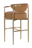 Gold Framed Leather-Look Bar Stool | Splendido Heloise | Oroa.com