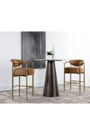 Gold Framed Leather-Look Bar Stool | Splendido Heloise | Oroa.com