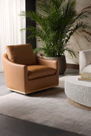 Brown Leather Swivel Lounge Chair | Splendido Corbin | Oroa.com