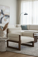 Tufted White Linen Lounge Chair | Splendido Ferguson | Oroa.com