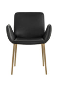 Leather Look Scooped Dining Armchair | Splendido Lucano | Oroa.com