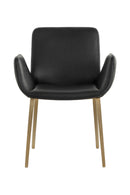 Leather Look Scooped Dining Armchair | Splendido Lucano | Oroa.com