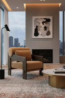 Brown Fabric Lounge Chair | Splendido Reizo | Oroa.com
